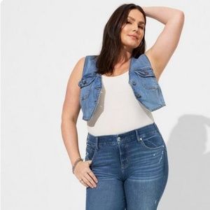 TORRID NWT Vintage Stretch Denim V-Neck Vest